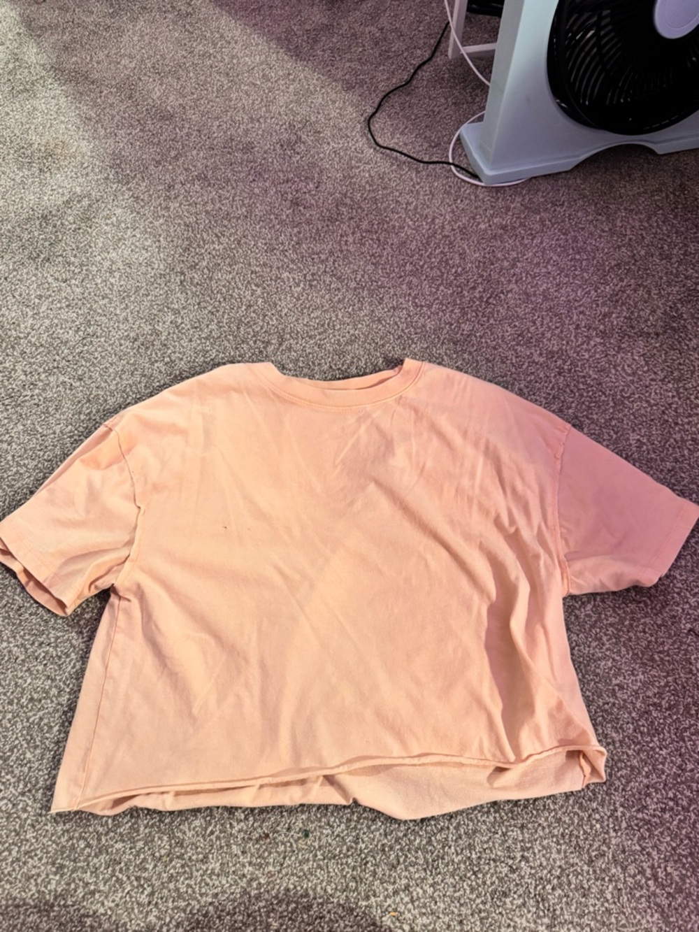 Peach Cropped Boxy Tee